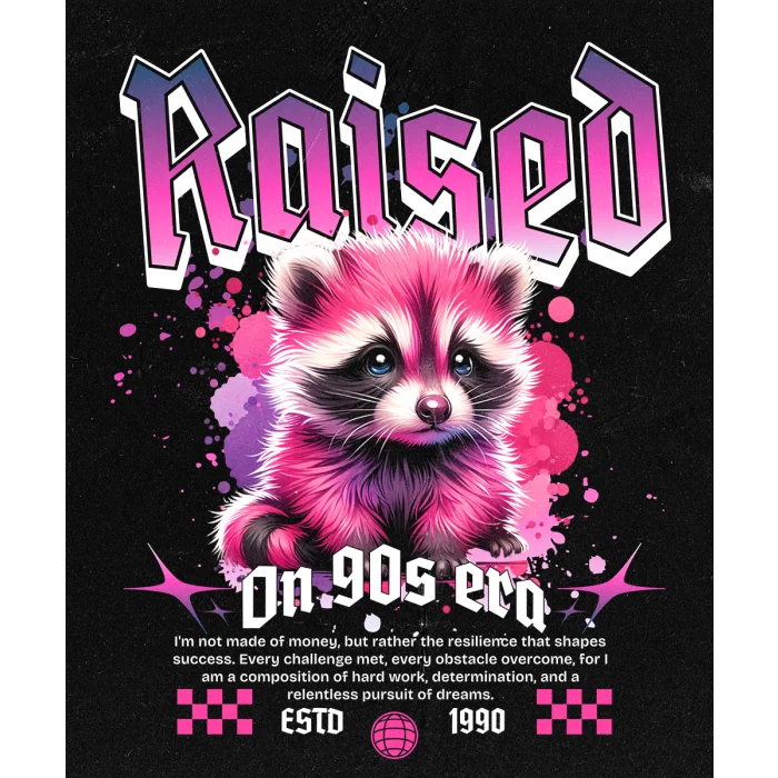 T-shirt z nadrukiem Raised on 90's Era